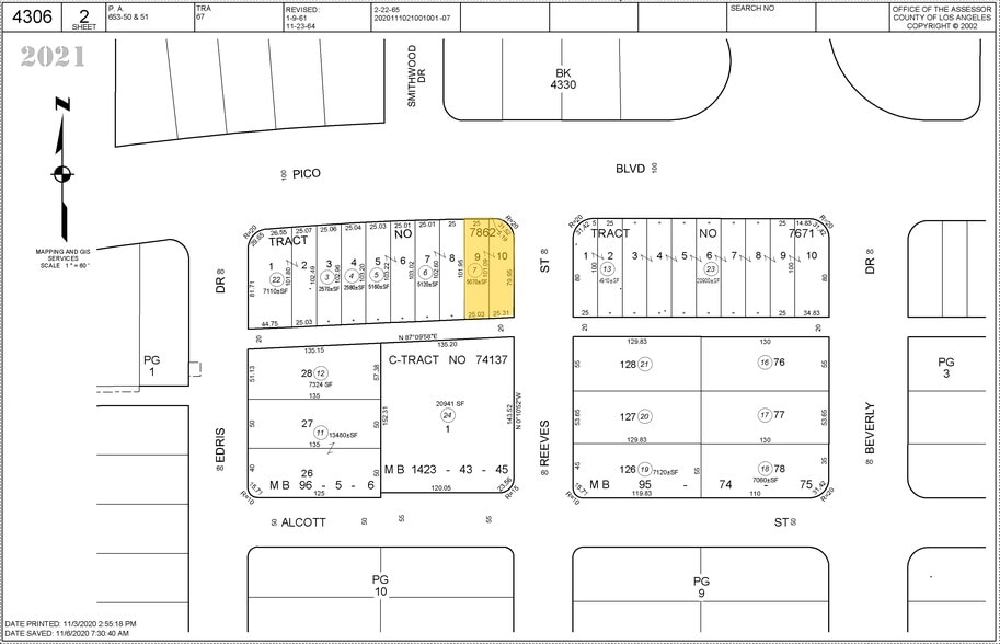 9532-9538 W Pico Blvd, Los Angeles, CA à louer - Plan cadastral – Image 2 sur 6