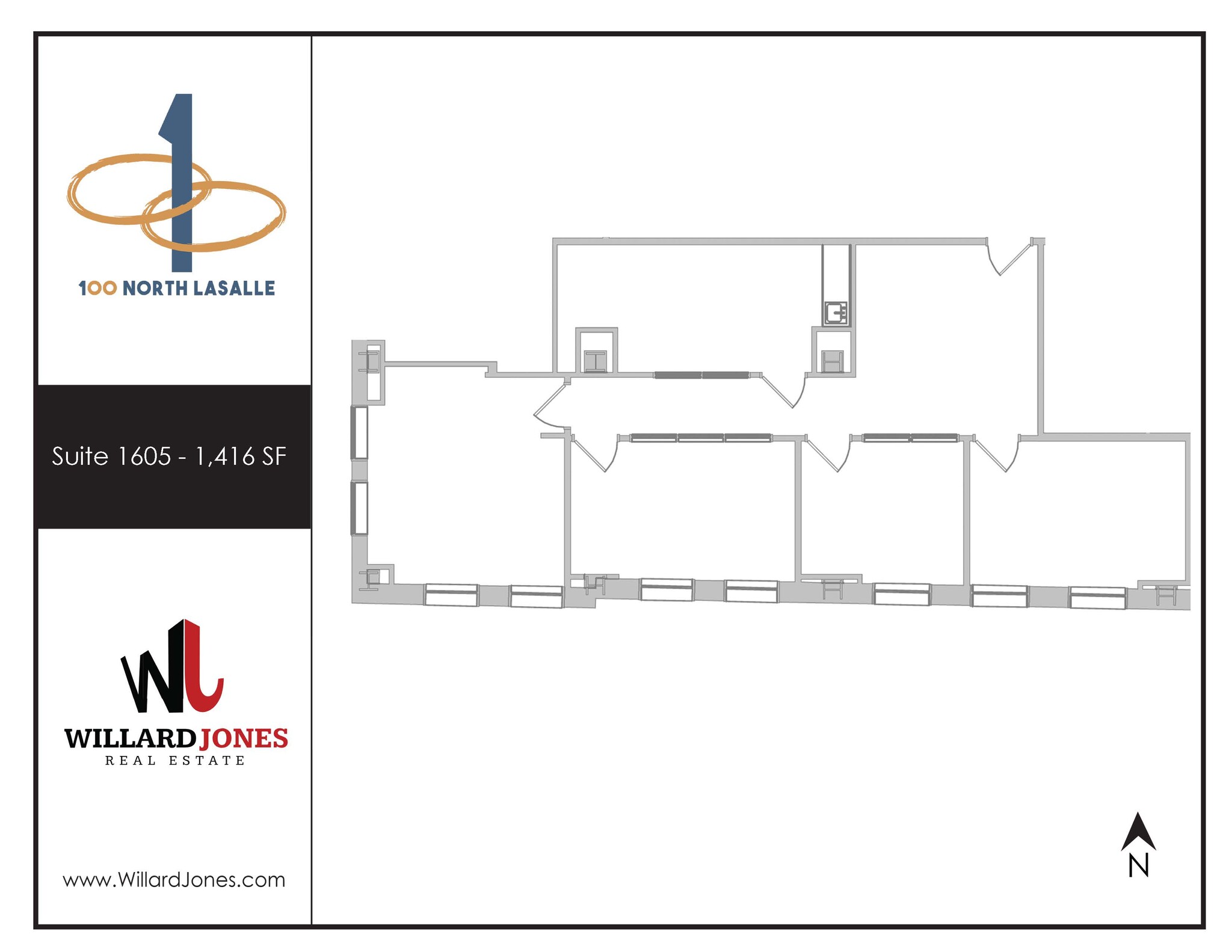 100 N LaSalle St, Chicago, IL à louer Plan d’étage– Image 1 sur 1