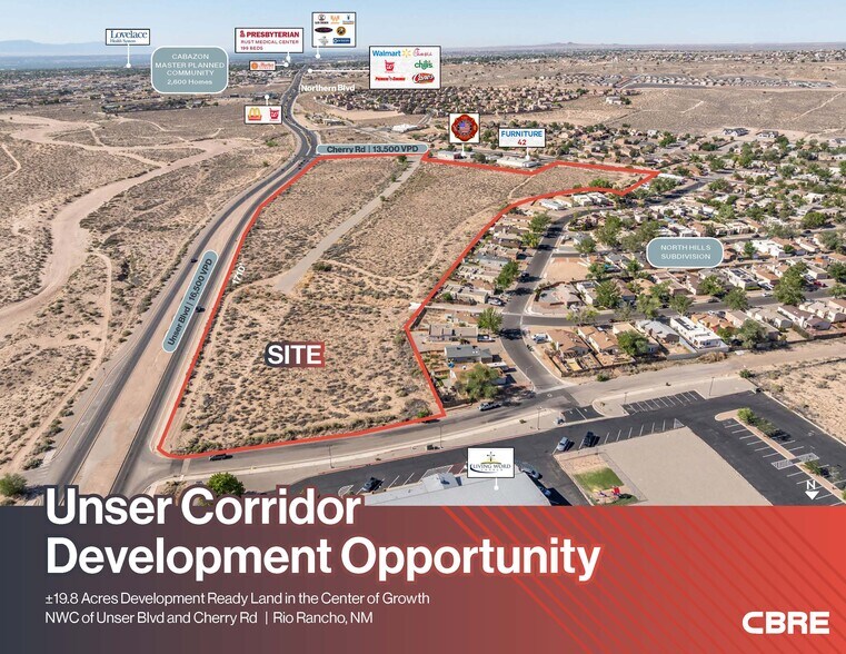NWC Unser & Cherry Road blvd, Rio Rancho, NM à vendre - Aérien – Image 1 sur 6