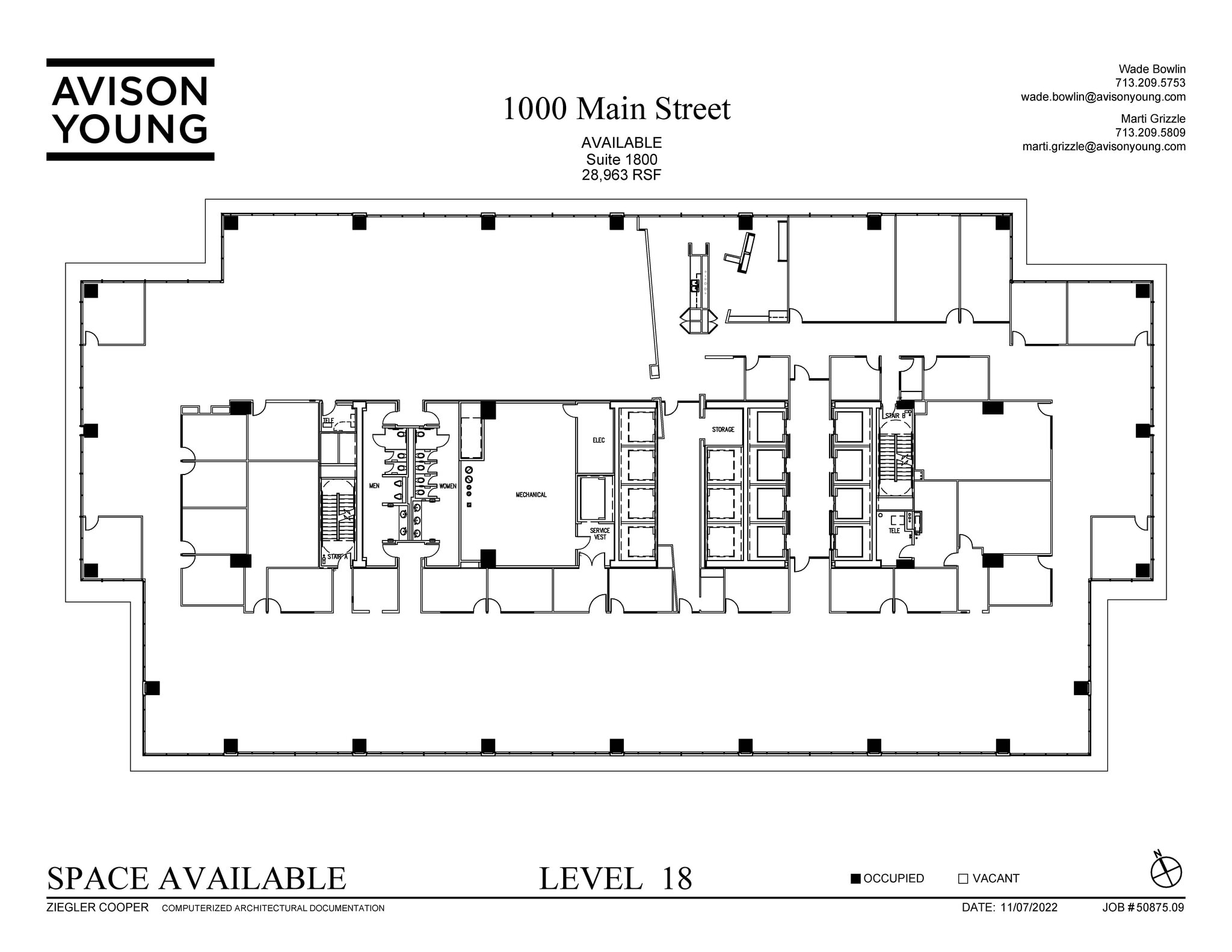 1000 Main St, Houston, TX à louer Plan d’étage– Image 1 sur 1
