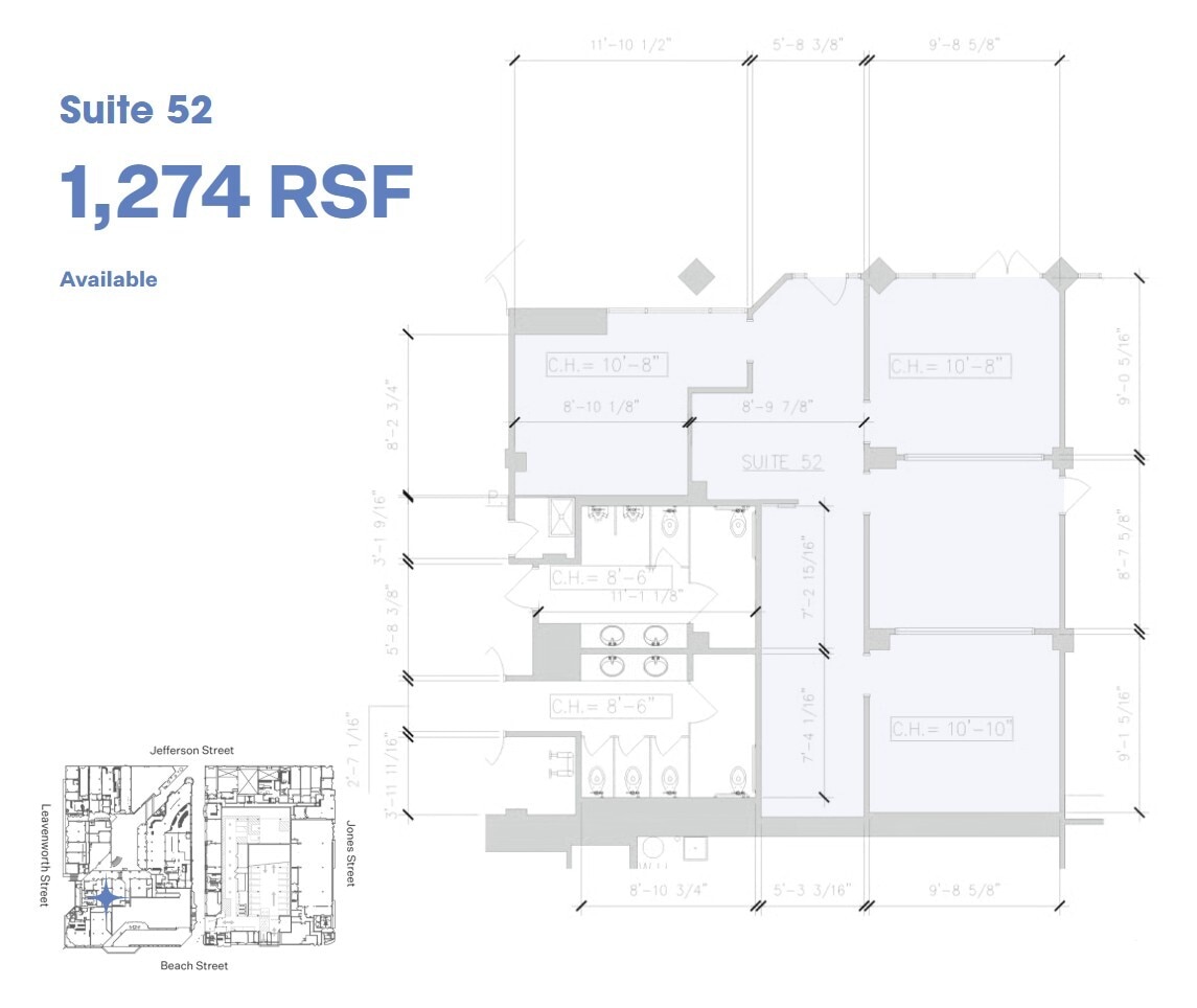 333 Jefferson St, San Francisco, CA à louer Plan d’étage– Image 1 sur 1