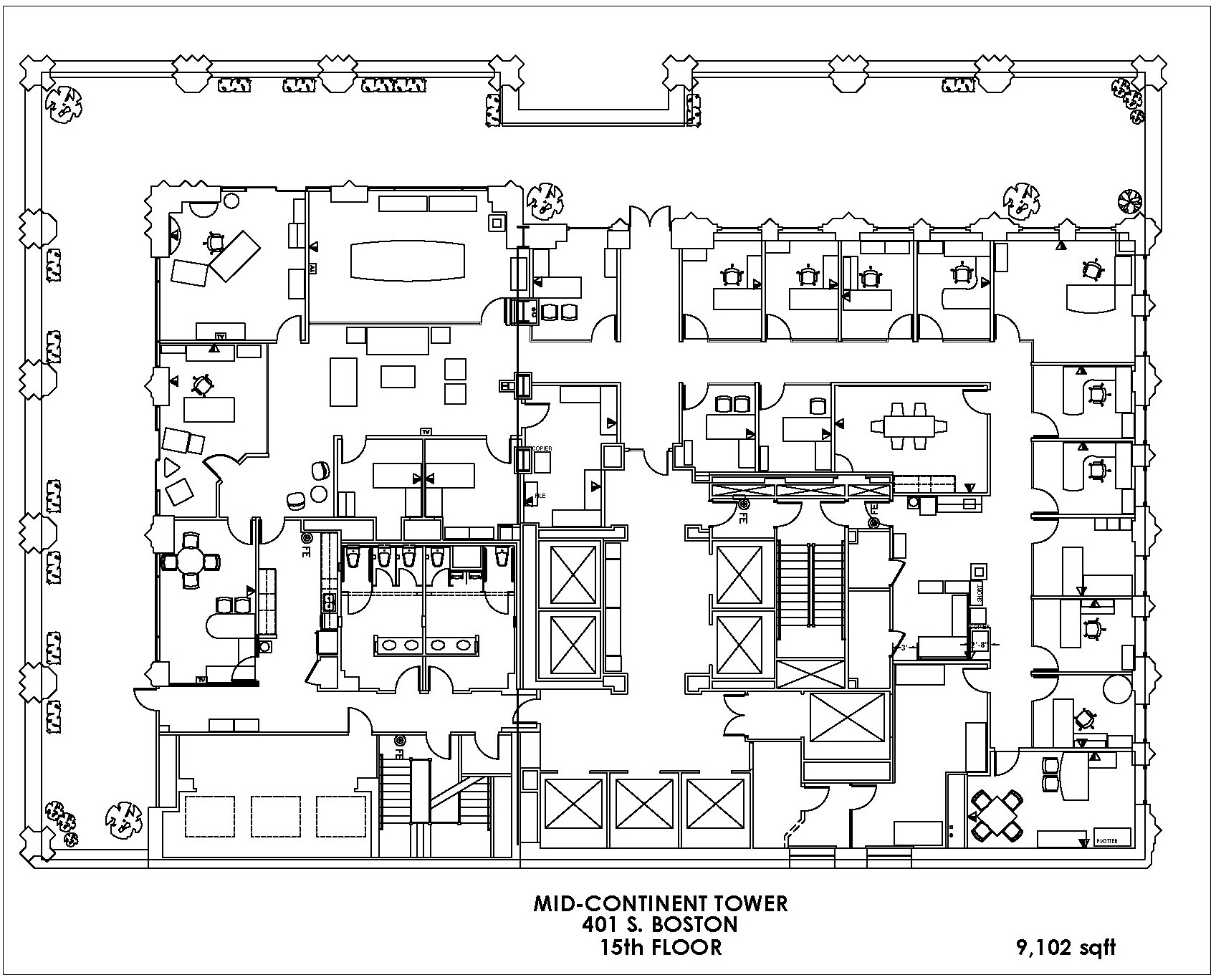 401 S Boston Ave, Tulsa, OK à louer Plan d’étage– Image 1 sur 20