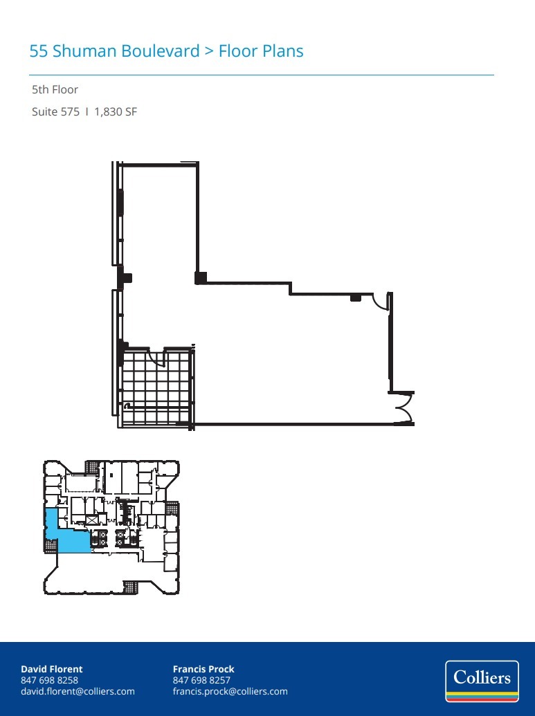 55 Shuman Blvd, Naperville, IL à louer Plan d’étage– Image 1 sur 1