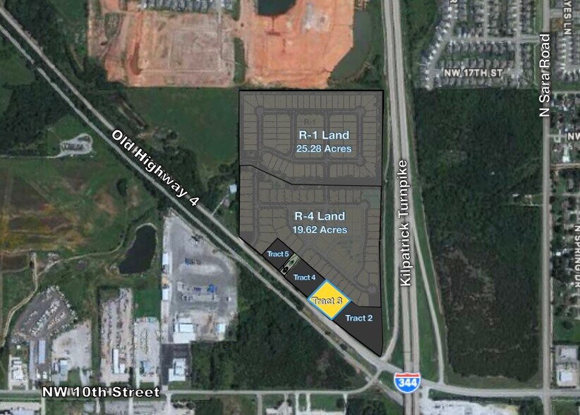 Old HWY 4 & Kilpatrick Turnpike - Tract 3, Yukon, OK à vendre - Aérien – Image 1 sur 1