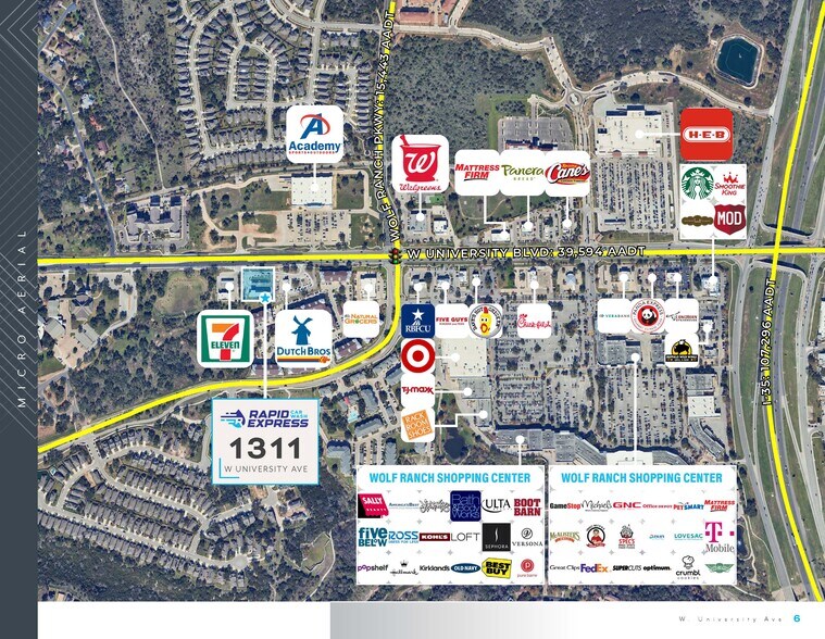 1311 University Ave, Georgetown, TX à vendre - Aérien – Image 3 sur 4