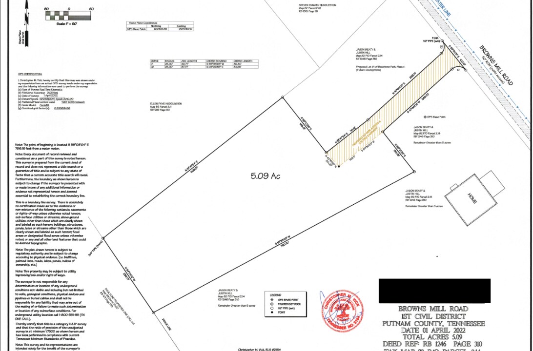 1824 Browns Mill Rd, Cookeville, TN à vendre Plan de site– Image 1 sur 2