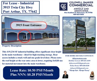 Plus de détails pour 3719-3931 N Twin City Hwy, Port Arthur, TX - Bureau/Local commercial, Industriel/Logistique à louer