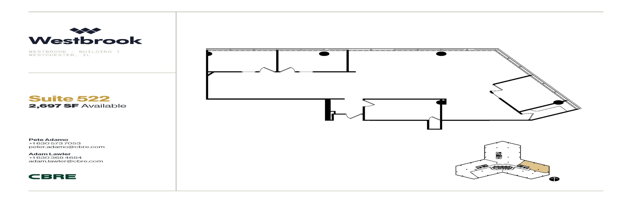 1 Westbrook Corporate Ctr, Westchester, IL à louer Plan d’étage– Image 1 sur 1