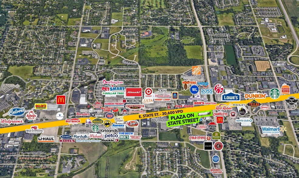 6909-6943 E State St, Rockford, IL à louer - Aérien – Image 2 sur 3