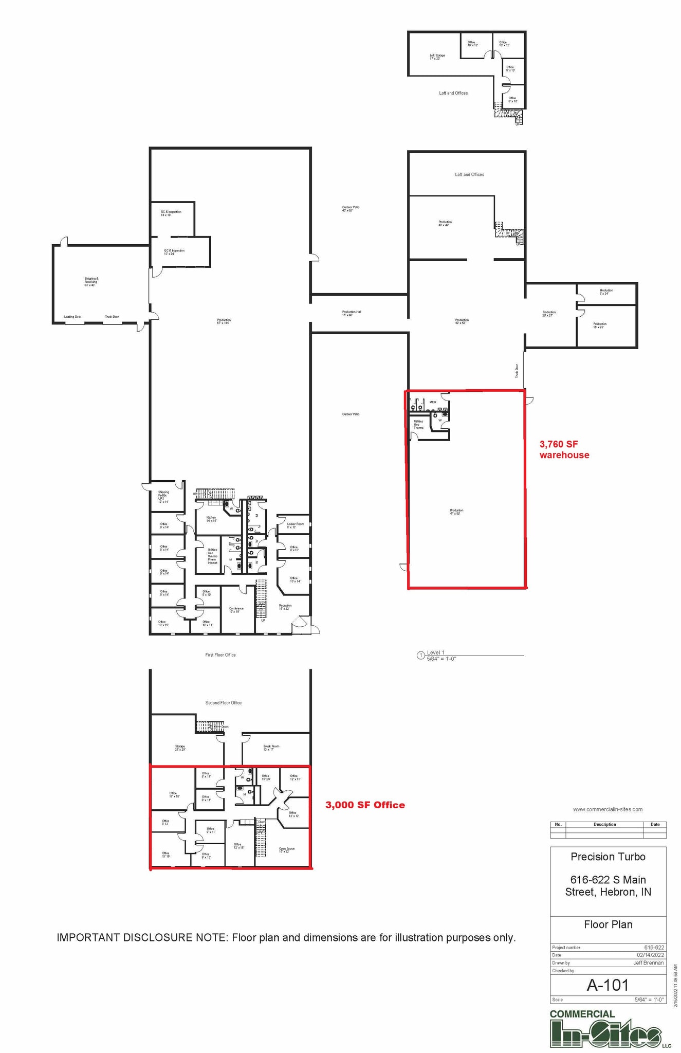 616A-622 S Main St, Hebron, IN à louer Plan d’étage– Image 1 sur 1