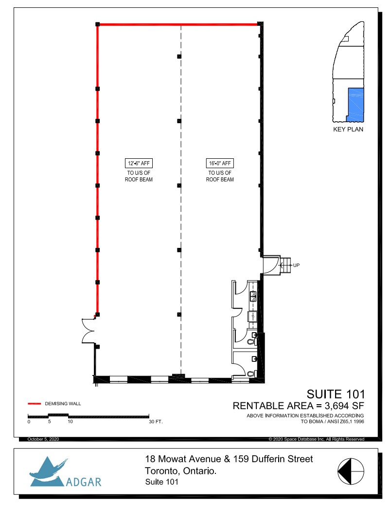 159 Dufferin St, Toronto, ON à louer Plan d’étage– Image 1 sur 1