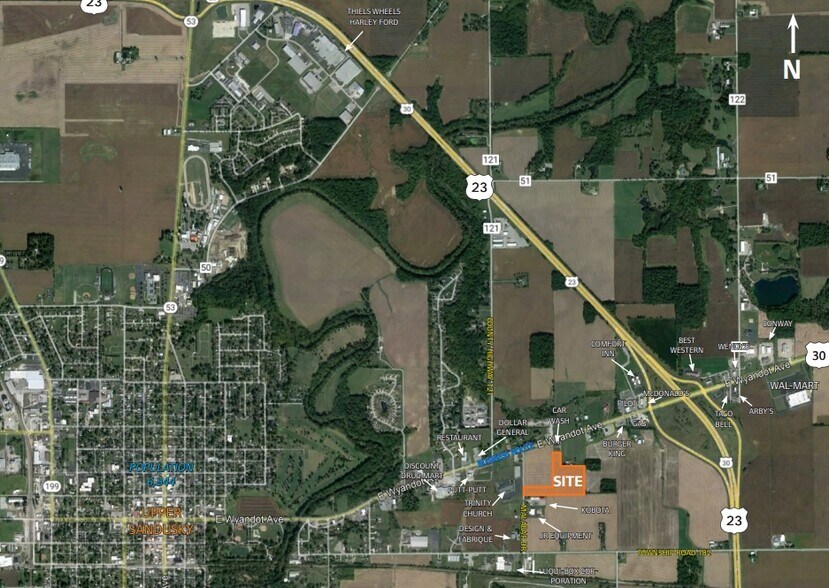 E Wyandot Ave, Upper Sandusky, OH à vendre - Aérien – Image 2 sur 2