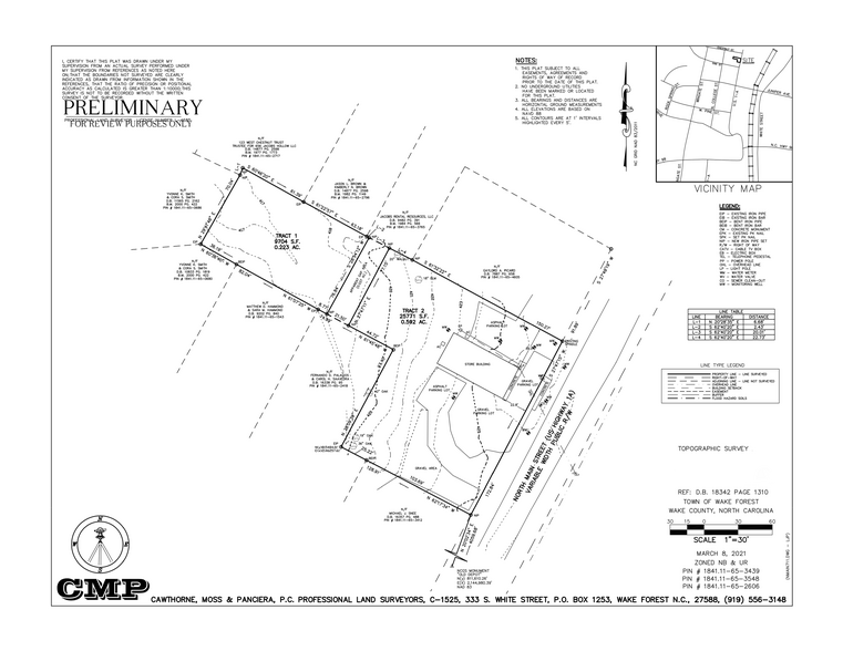 711 N Main St, Wake Forest, NC à vendre - Plan de site – Image 2 sur 2