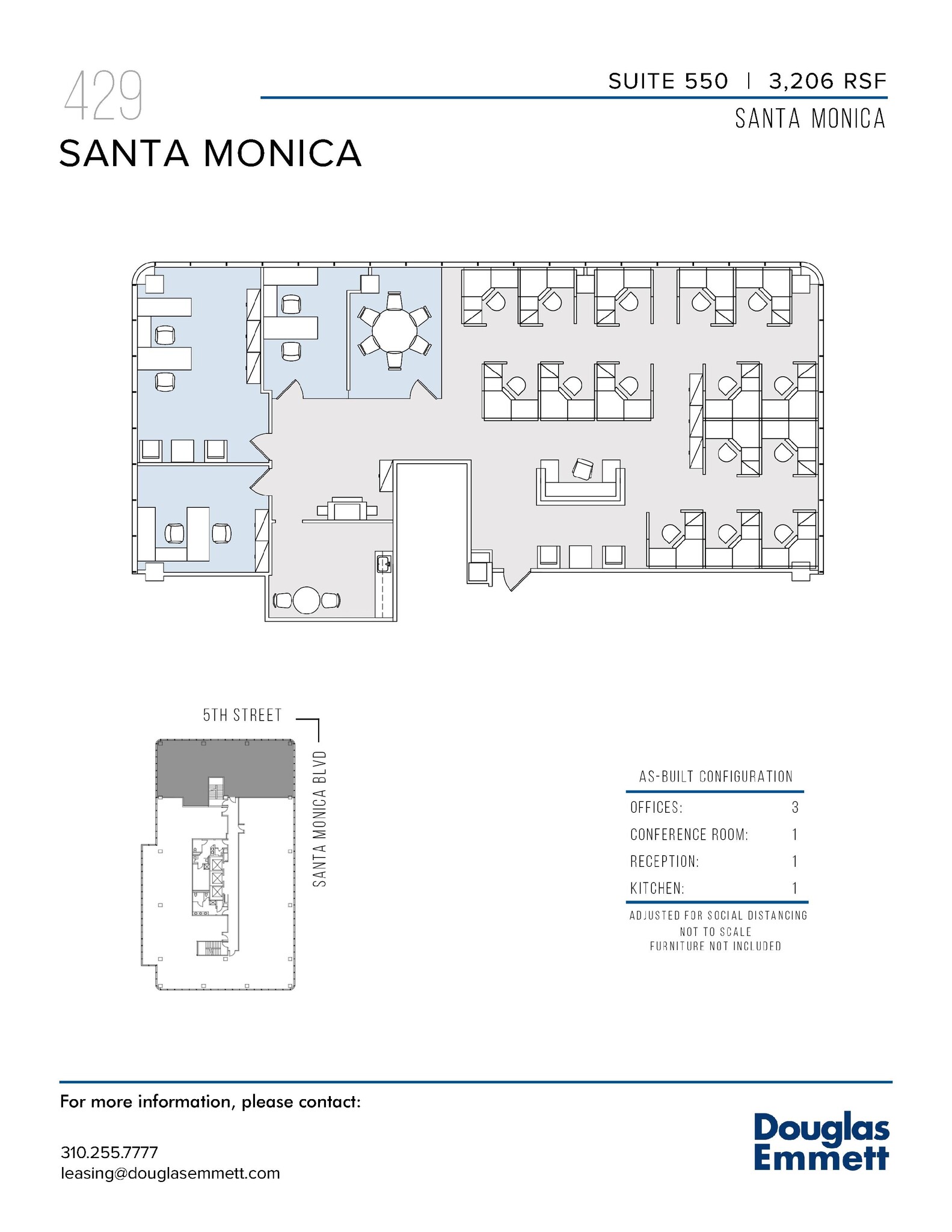 429 Santa Monica Blvd, Santa Monica, CA à louer Plan d’étage– Image 1 sur 1