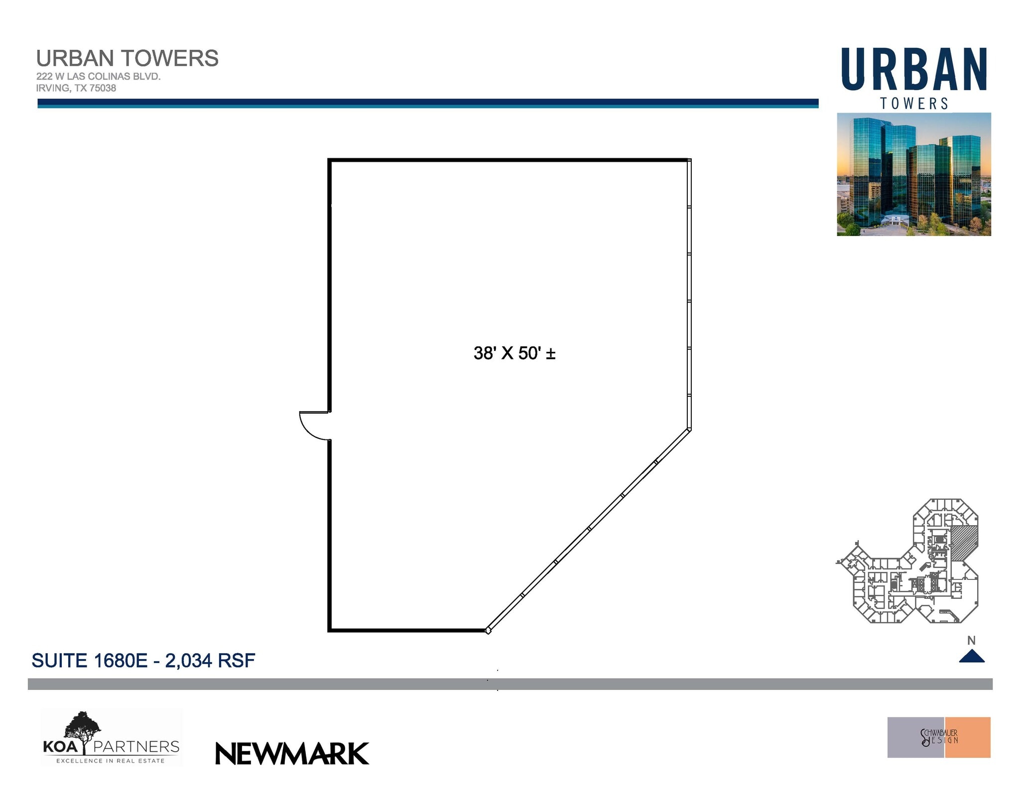 222 W Las Colinas Blvd, Irving, TX à louer Plan d’étage– Image 1 sur 2