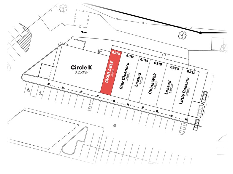 6308-6322 Oaklandon Rd, Indianapolis, IN à louer - Plan de site – Image 2 sur 8