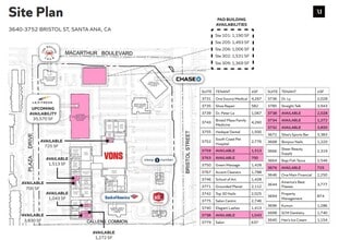 3630-3774 S Bristol St, Santa Ana, CA à louer Plan de site– Image 1 sur 1