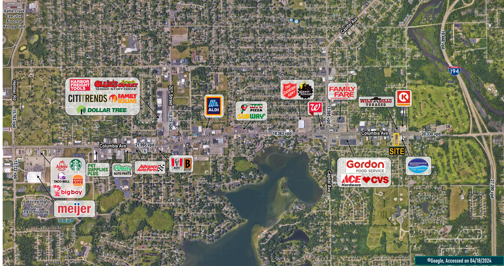 204 E Columbia Ave, Battle Creek, MI à louer - Aérien – Image 3 sur 3
