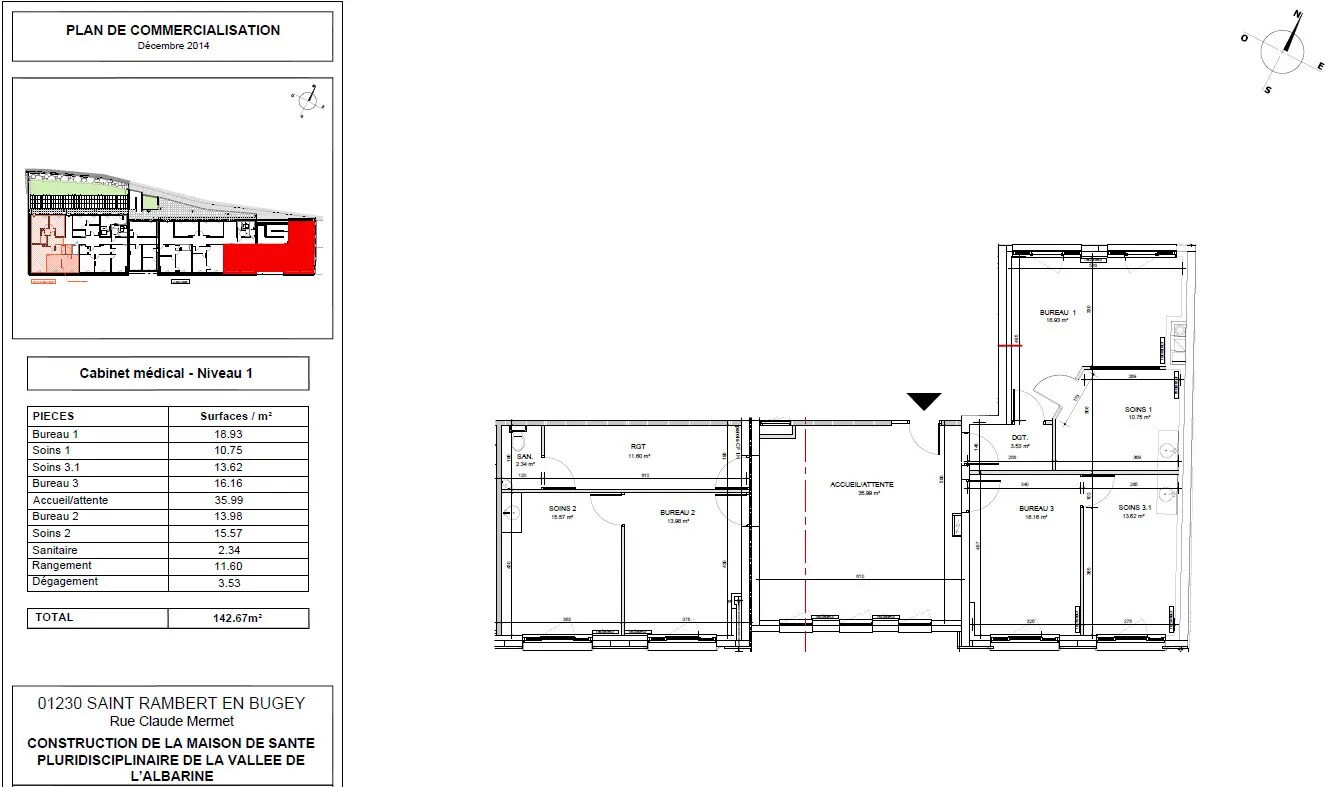 Bureau dans Saint-Rambert-en-Bugey à louer Plan d’étage– Image 1 sur 6