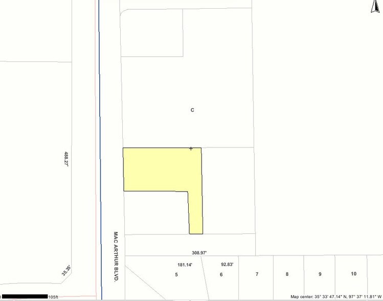9110-9114 N Macarthur Blvd, Oklahoma City, OK à louer - Plan cadastral – Image 2 sur 7