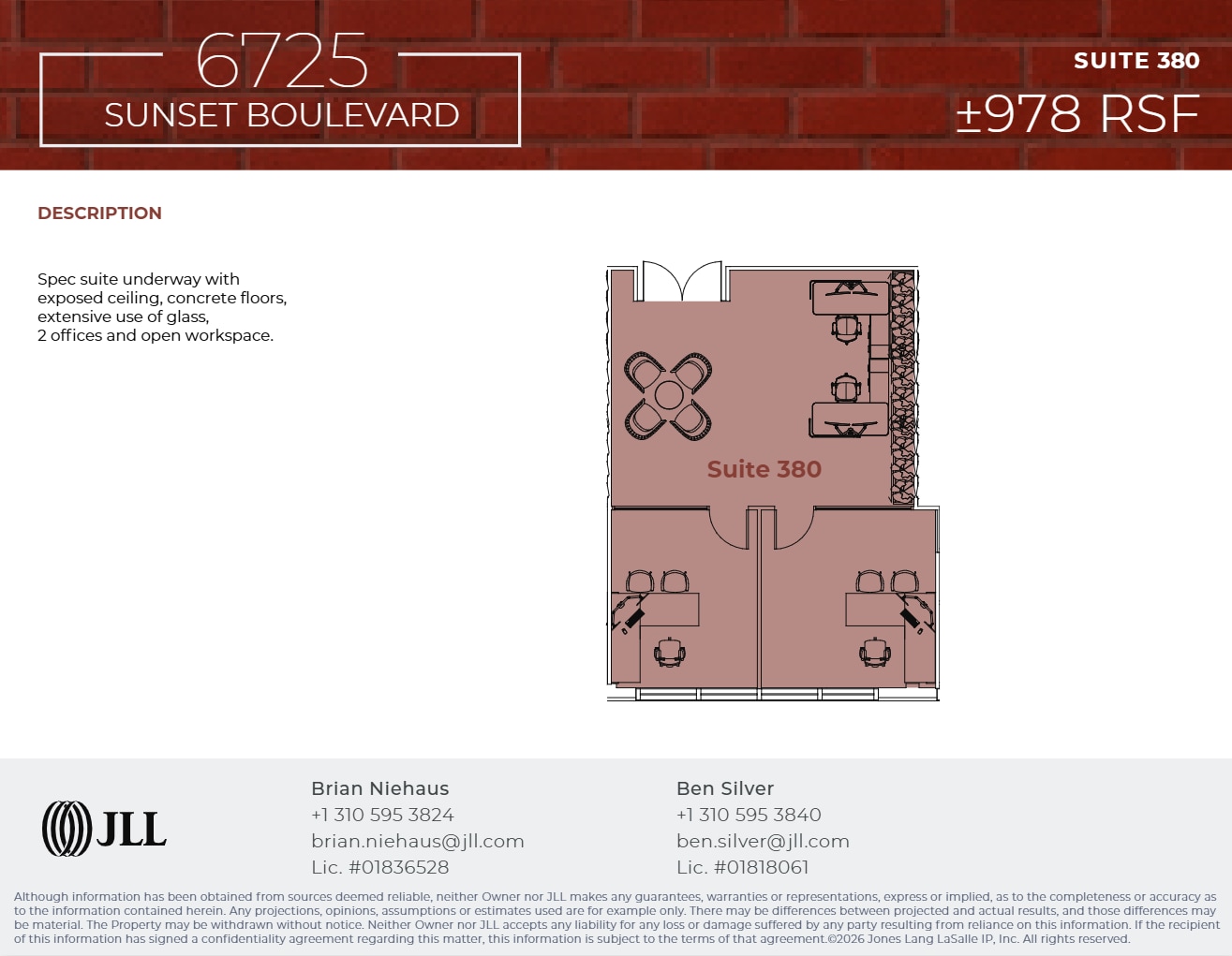 6725 W Sunset Blvd, Los Angeles, CA à louer Plan d’étage– Image 1 sur 2