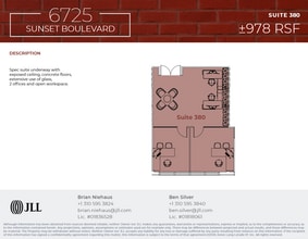 6725 W Sunset Blvd, Los Angeles, CA à louer Plan d’étage– Image 1 sur 2
