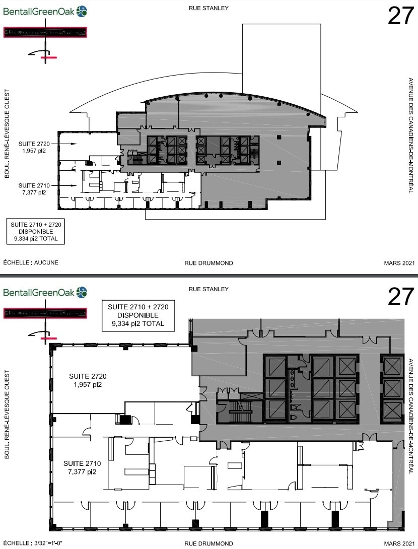 1250 Boul René-Lévesque O, Montréal, QC à louer Plan d’étage– Image 1 sur 1