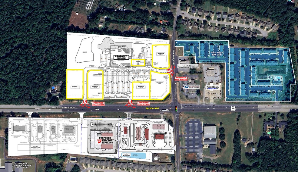 12561 Wade Hampton Boulevard, Duncan, SC à louer - Aérien – Image 3 sur 4