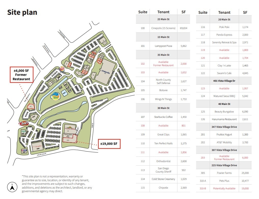 25 Main St, Vista, CA à louer Plan d’étage– Image 1 sur 1