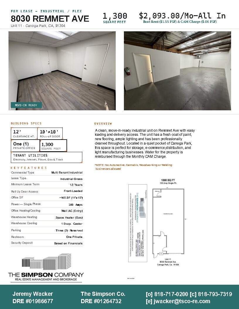 8030-8040 Remmet Ave, Canoga Park, CA à louer Photo intérieure– Image 1 sur 3