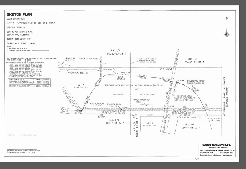 225 130 Ave NW, Edmonton, AB à vendre - Plan de site – Image 2 sur 3