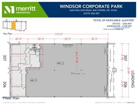 2601 N Rolling Rd, Windsor Mill, MD à louer Plan d’étage– Image 1 sur 2