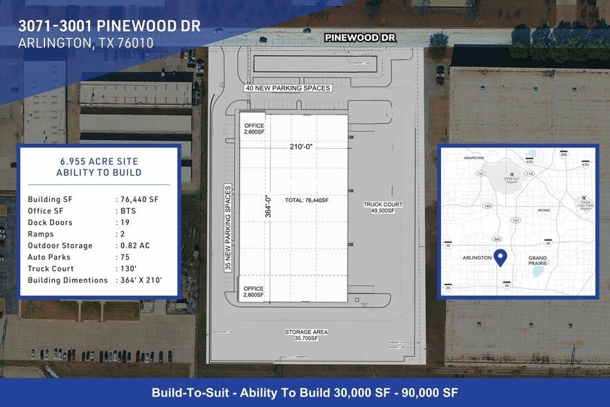 3001-3071 Pinewood Dr, Arlington, TX à vendre - Plan de site – Image 3 sur 3