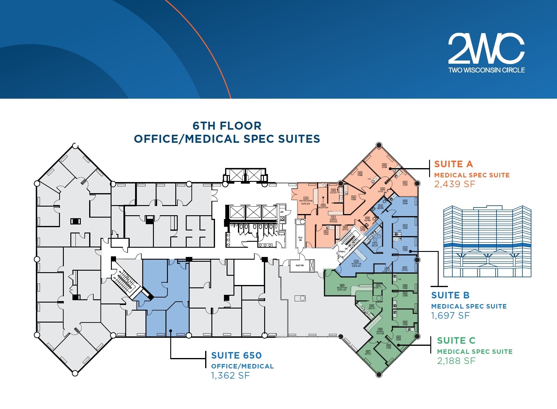 2 Wisconsin Cir, Chevy Chase, MD à louer Plan d’étage– Image 1 sur 1