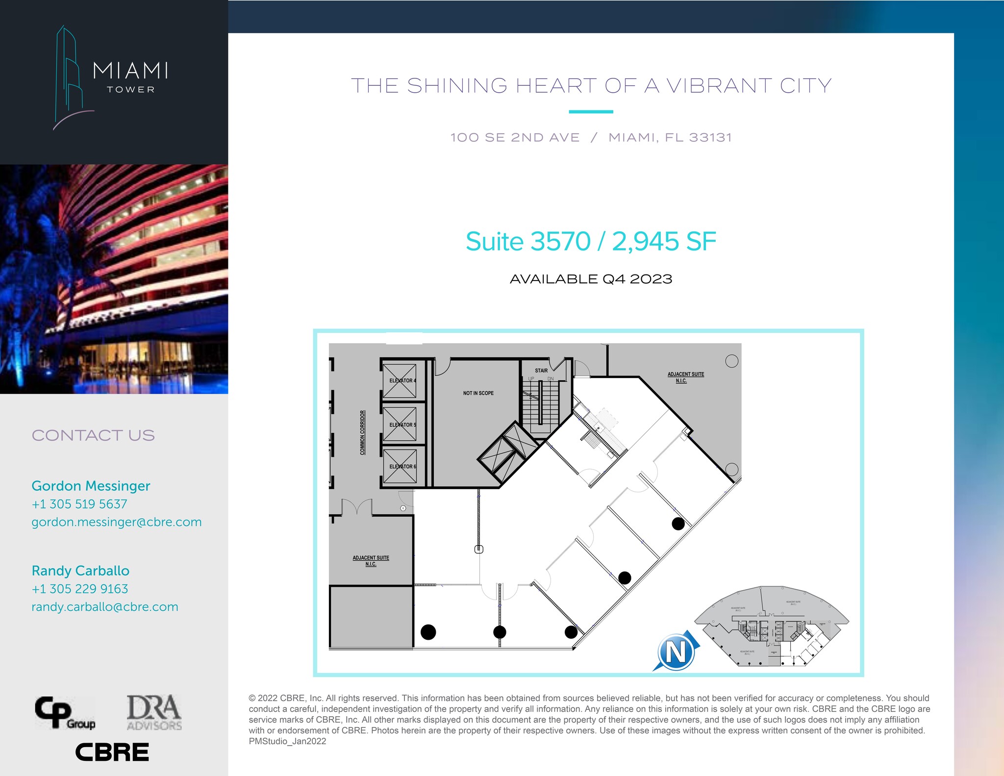 100 SE 2nd St, Miami, FL à louer Plan de site– Image 1 sur 1