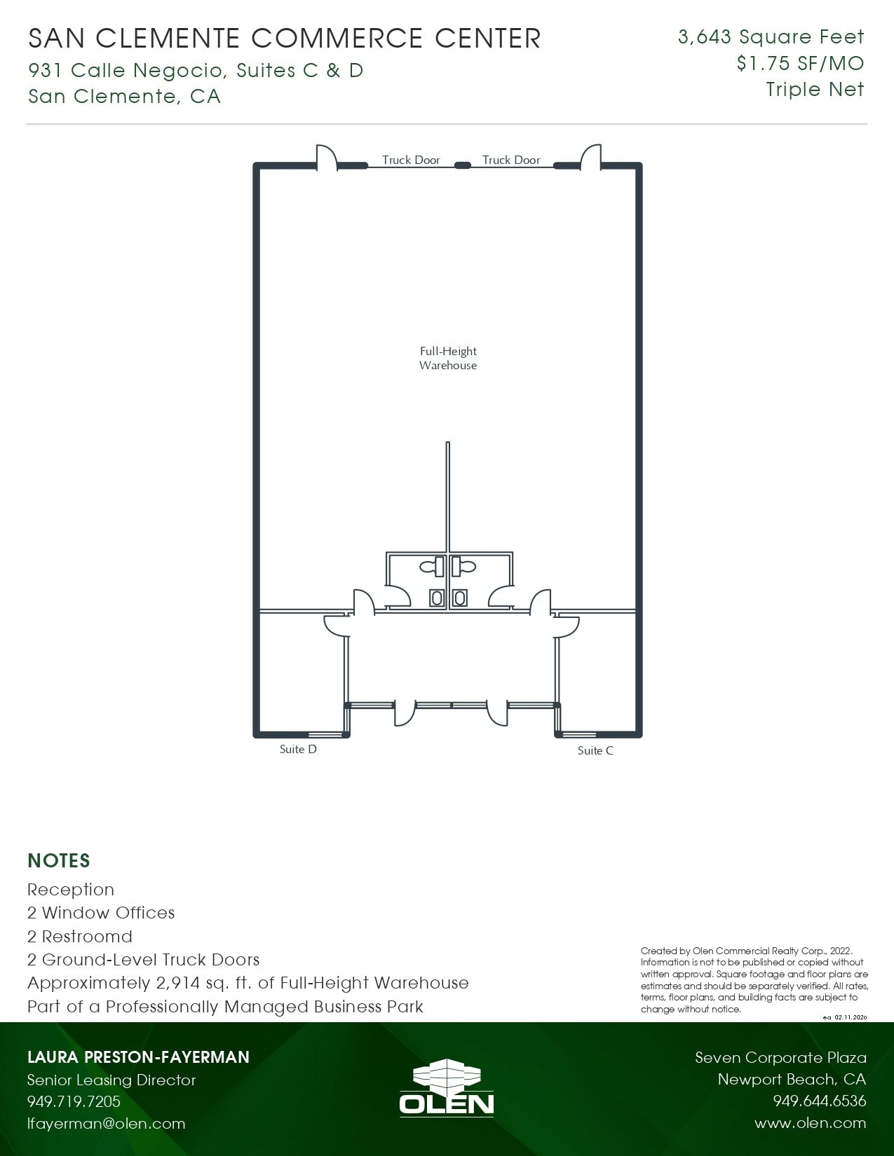 931 Calle Negocio, San Clemente, CA à louer Plan d’étage– Image 1 sur 1
