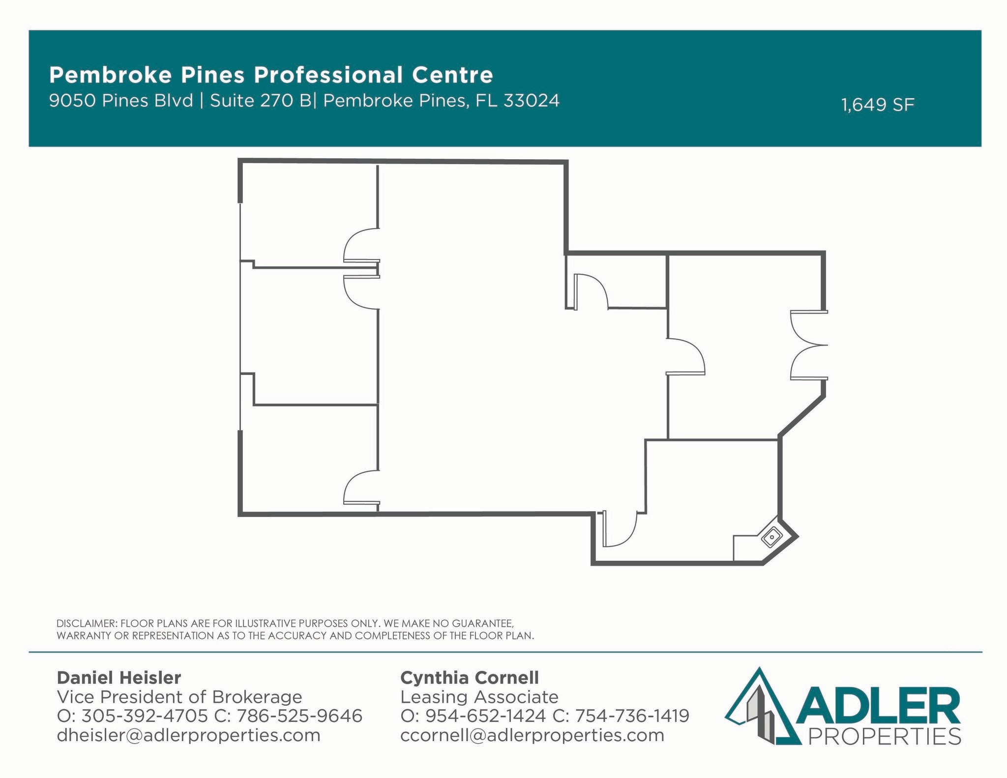 9050 Pines Blvd, Pembroke Pines, FL à louer Plan d’étage– Image 1 sur 2