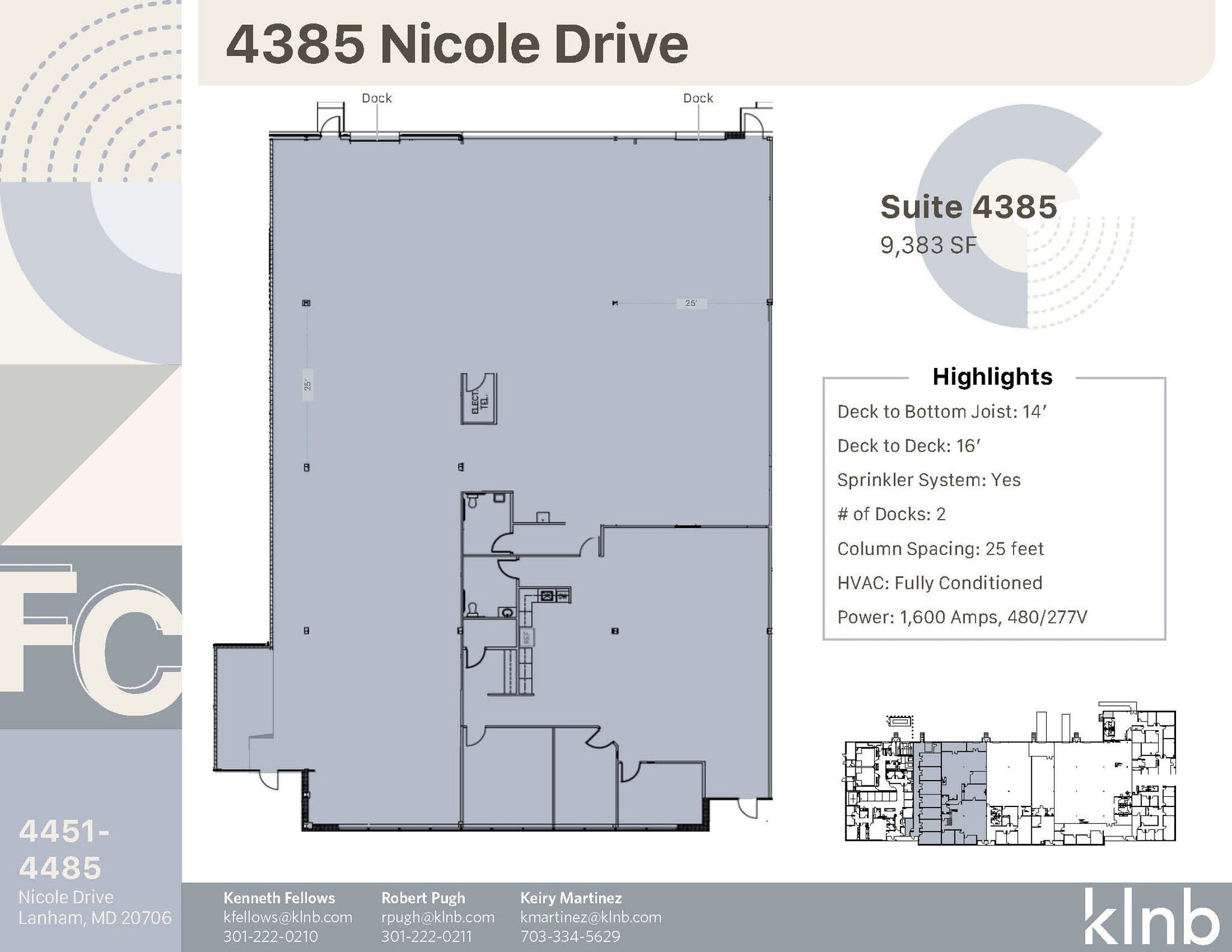 4351-4395 Nicole Dr, Lanham, MD à louer Plan d’étage– Image 1 sur 1
