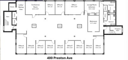 400 Preston Ave, Charlottesville, VA à louer Plan d’étage– Image 1 sur 1