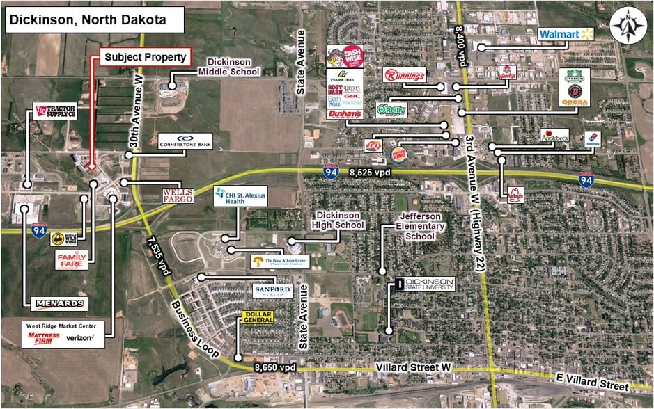 Roughrider Boulevard, Dickinson, ND à vendre - Aérien – Image 2 sur 3