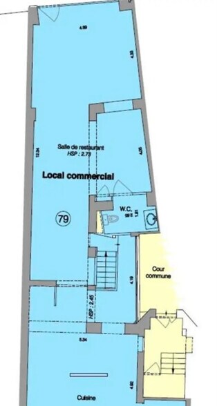 Local commercial dans Paris à louer - Plan d’étage – Image 2 sur 7