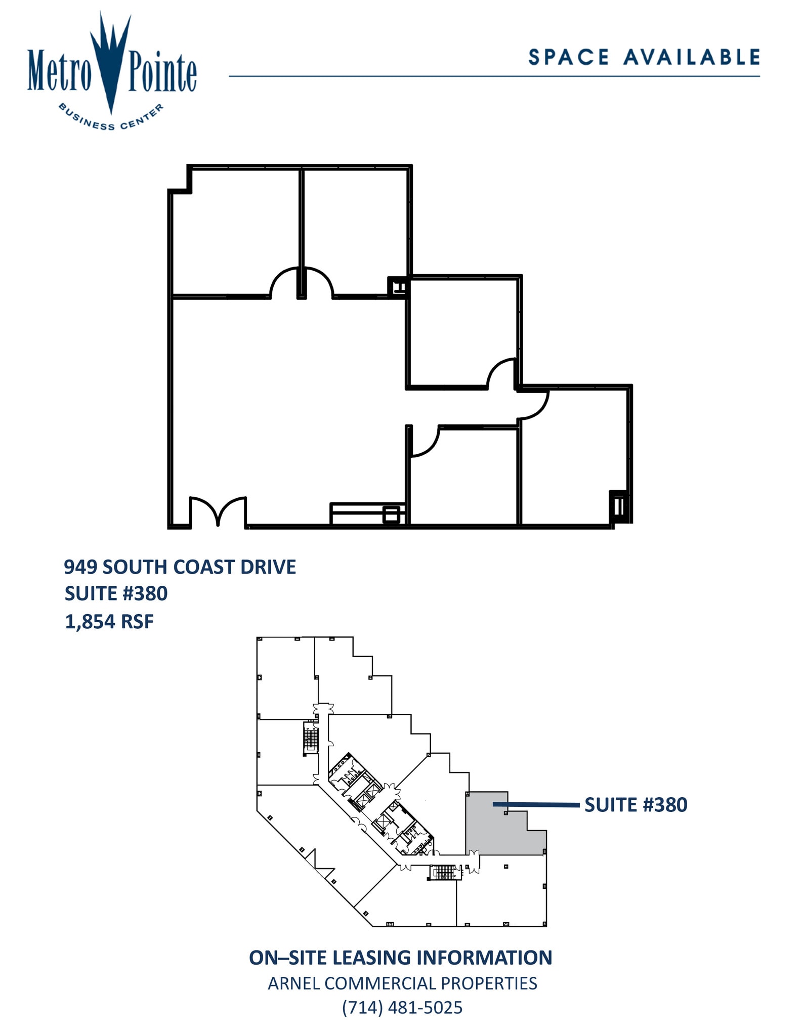 949 S Coast Dr, Costa Mesa, CA à louer Plan d’étage– Image 1 sur 1