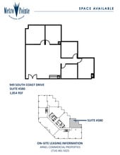 949 S Coast Dr, Costa Mesa, CA à louer Plan d’étage– Image 1 sur 1