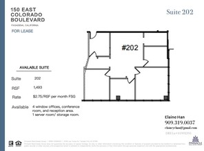 150 E Colorado Blvd, Pasadena, CA à louer Plan d’étage– Image 1 sur 1