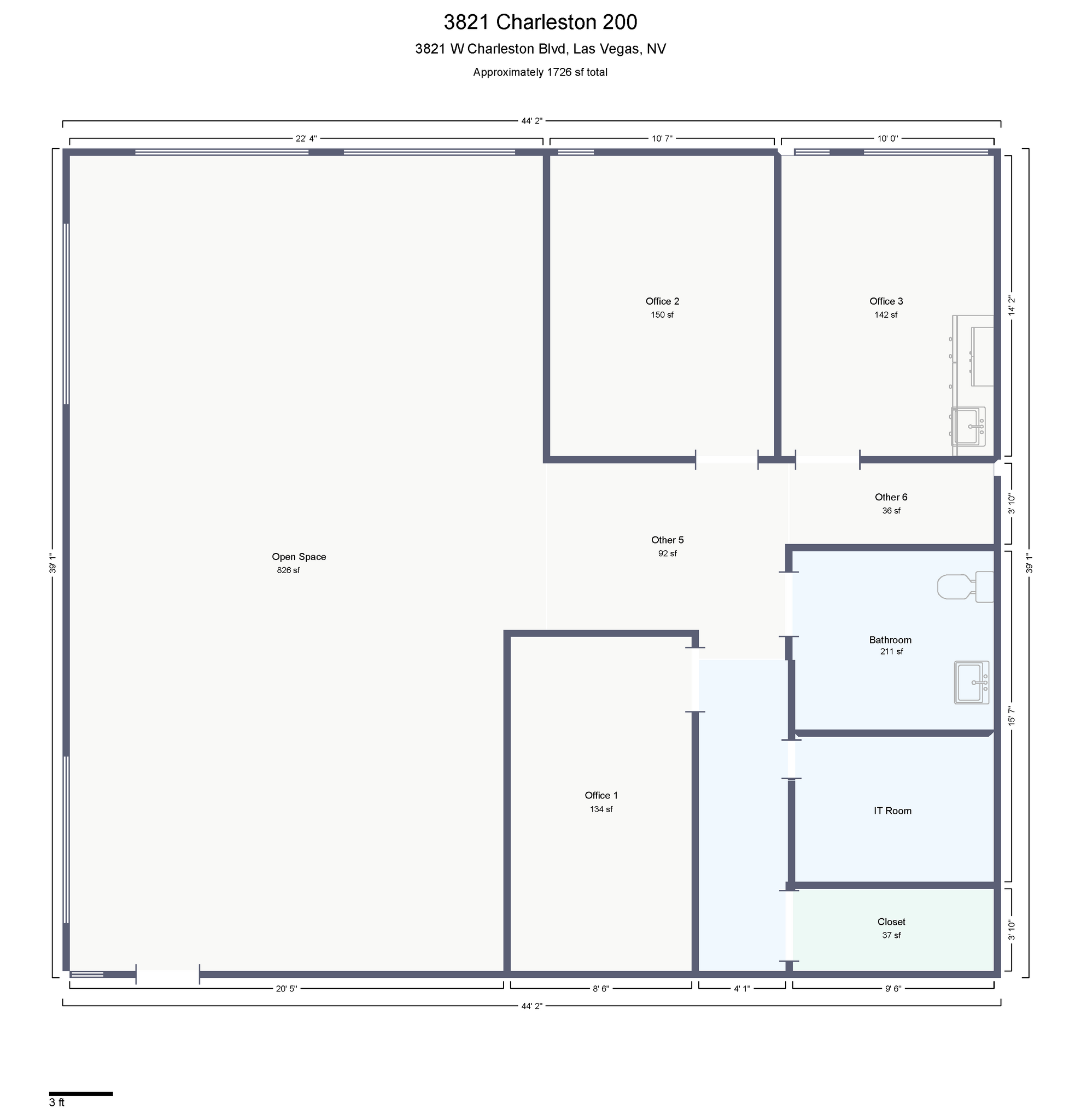 3821 W Charleston Blvd, Las Vegas, NV à louer Plan d’étage– Image 1 sur 8