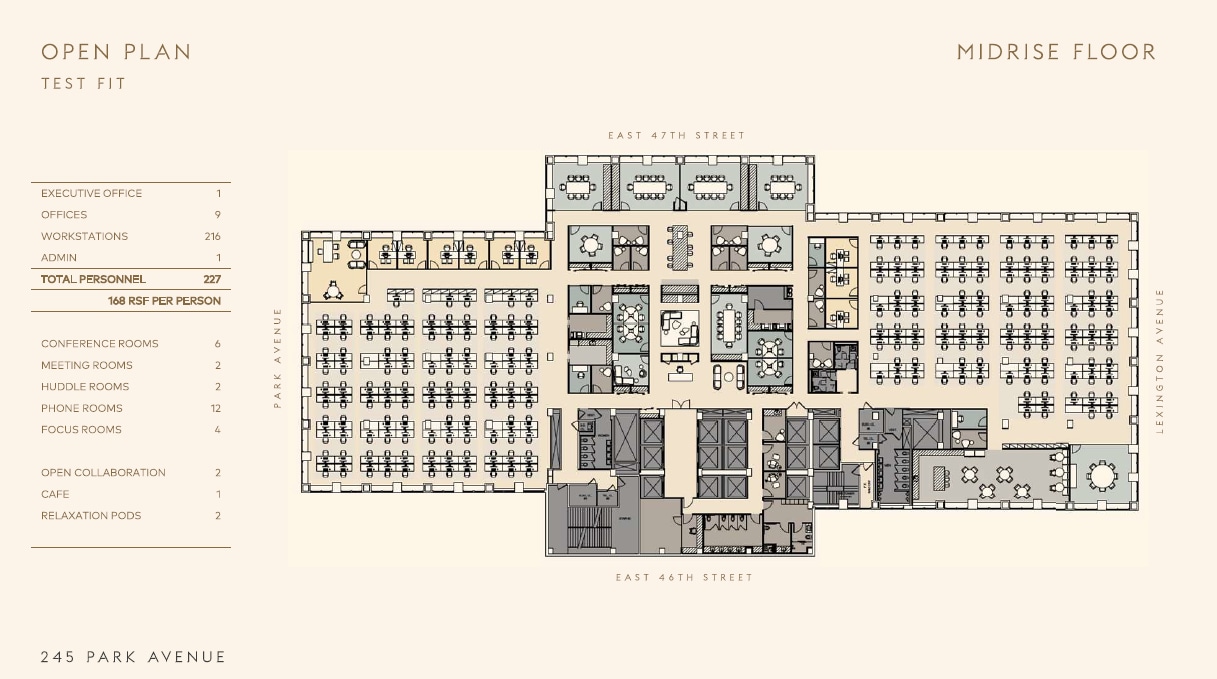 245 Park Ave, New York, NY à louer Plan d’étage– Image 1 sur 3