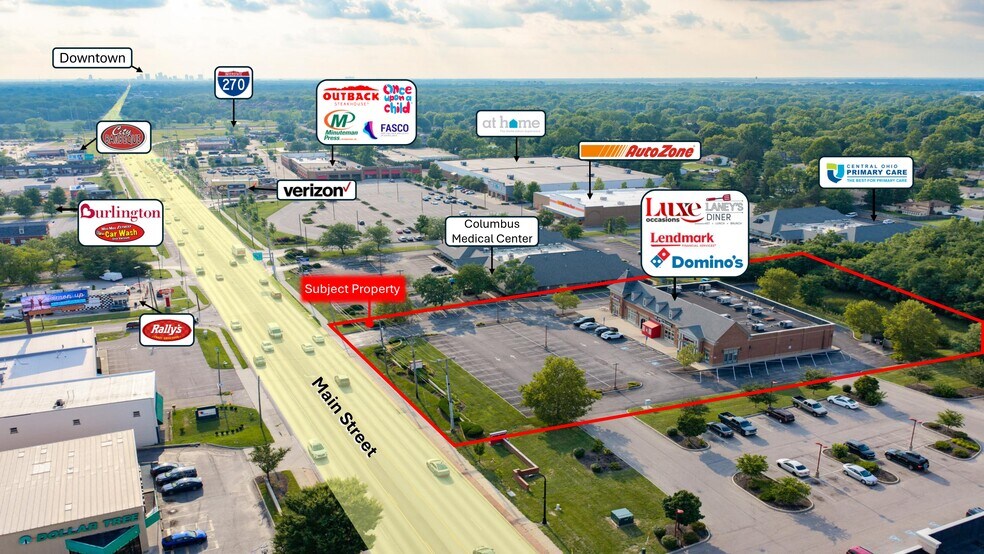 6144-6156 E Main St, Columbus, OH à vendre - Aérien – Image 1 sur 7