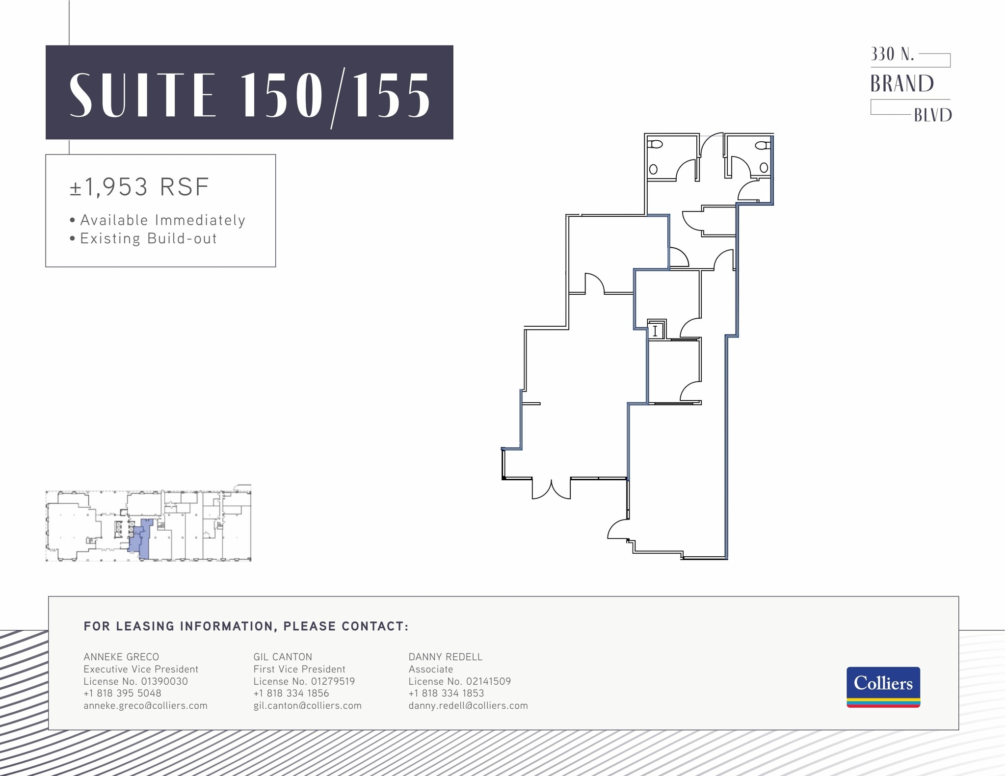 330 N brand Blvd, Glendale, CA à louer Plan d’étage– Image 1 sur 1