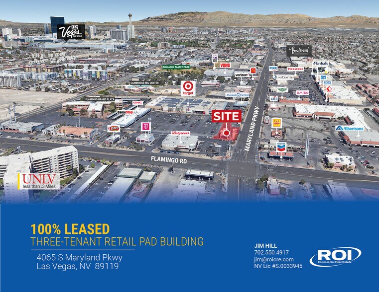 4065 S Maryland Pky, Las Vegas, NV à vendre - Aérien – Image 1 sur 5