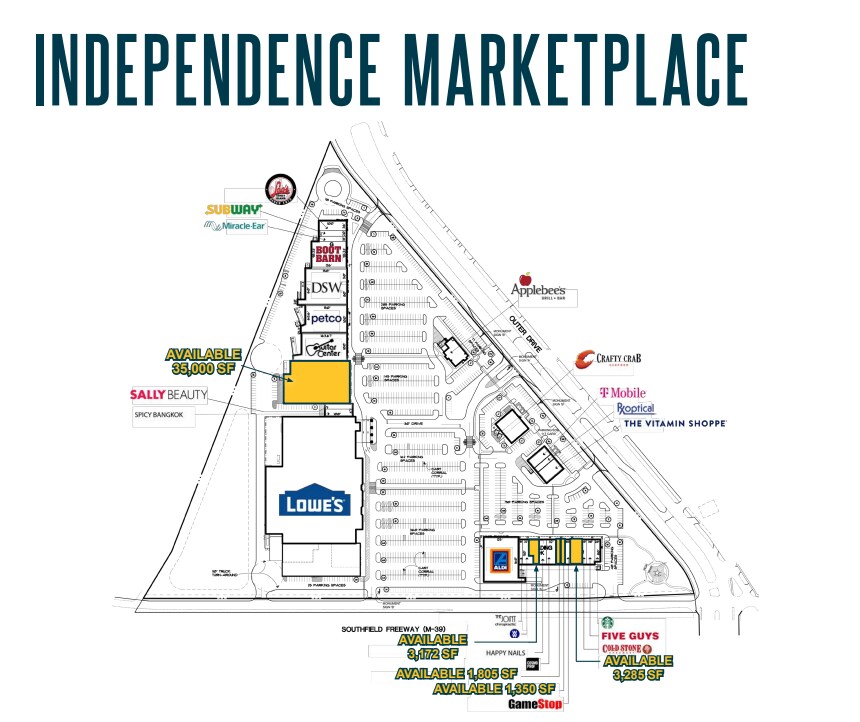 23111-23233 Outer Dr, Allen Park, MI à louer Plan d’étage– Image 1 sur 1